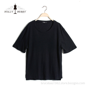 New Fashionable Plus Size Stylish Black Casual Short Sleeve Womens Shirt